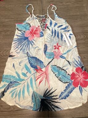 Lagaci floral print swimsuit coverup